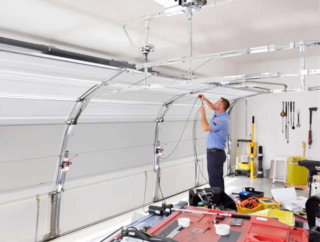 Garage door cable repair service by Marblehead Garage Door Repair in Marblehead