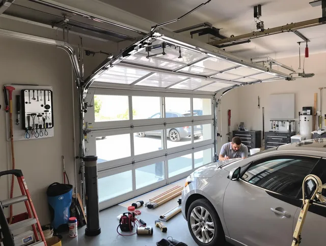 Garage door noise reduction service by Marblehead Garage Door Repair in Marblehead