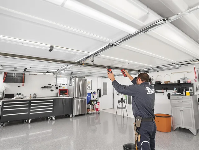 Overhead garage door repair service by Marblehead Garage Door Repair in Marblehead